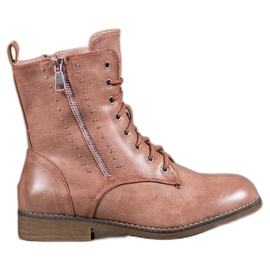 SHELOVET Fűzős csizma barna SHELOVET Fűzős csizma barna