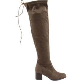 M.Daszyński Térd feletti velúr csizma barna