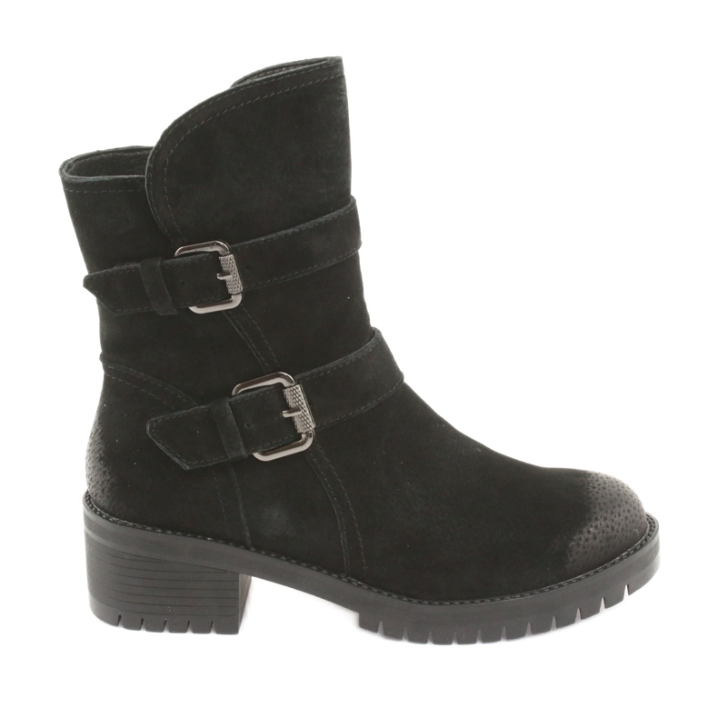 M.Daszyński Fekete velúrbőr csizma Daszyński 161