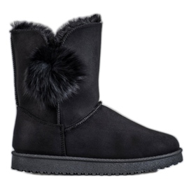SHELOVET Mukluki Pompommal fekete