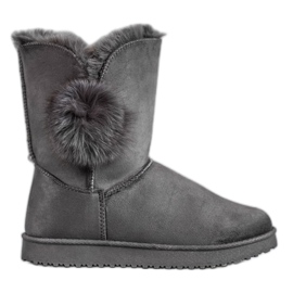 SHELOVET Mukluki Pompommal szürke