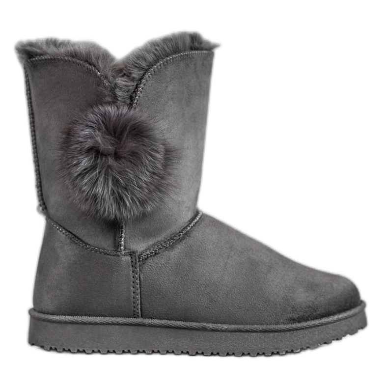 SHELOVET Mukluki Pompommal szürke