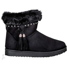 SHELOVET Mukluki Kristályokkal fekete