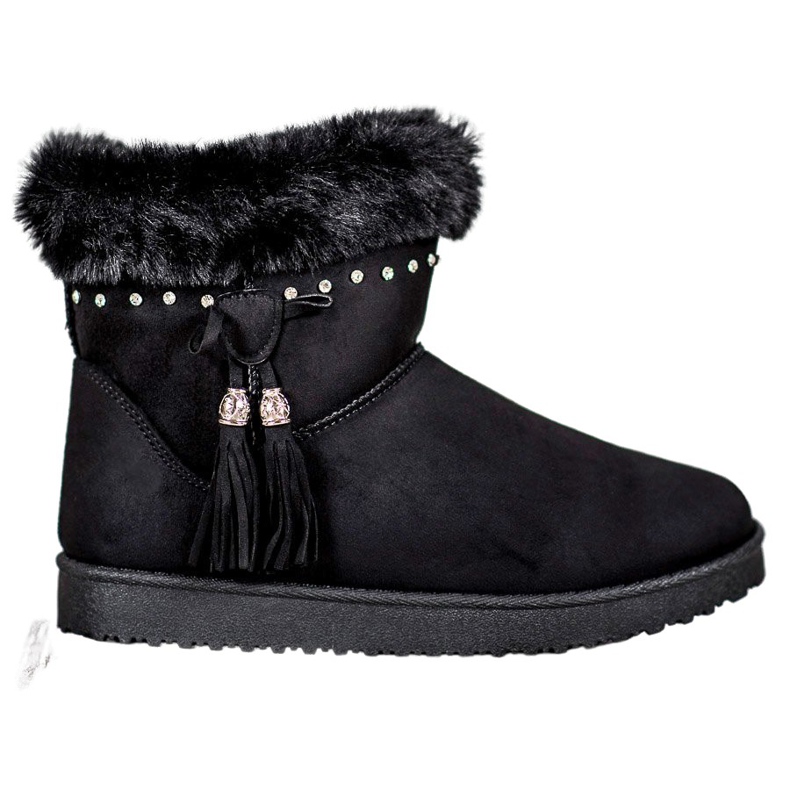 SHELOVET Mukluki Kristályokkal fekete