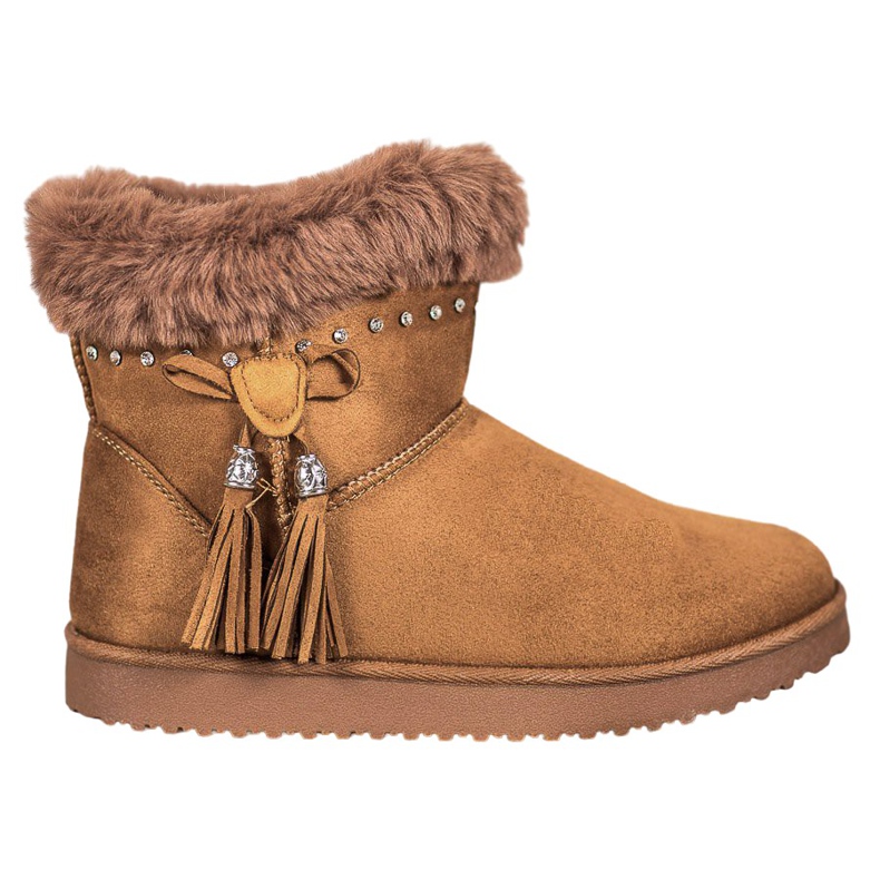 SHELOVET Mukluki Kristályokkal barna