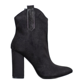 VICES velúr cowboy csizma fekete