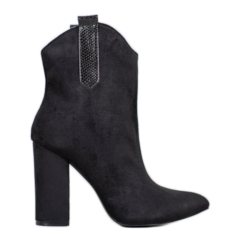 VICES velúr cowboy csizma fekete