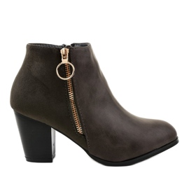 Szürke bokacsizma A166-1 cipzárral