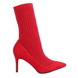 Csizma zokni felsővel piros T5033 Red