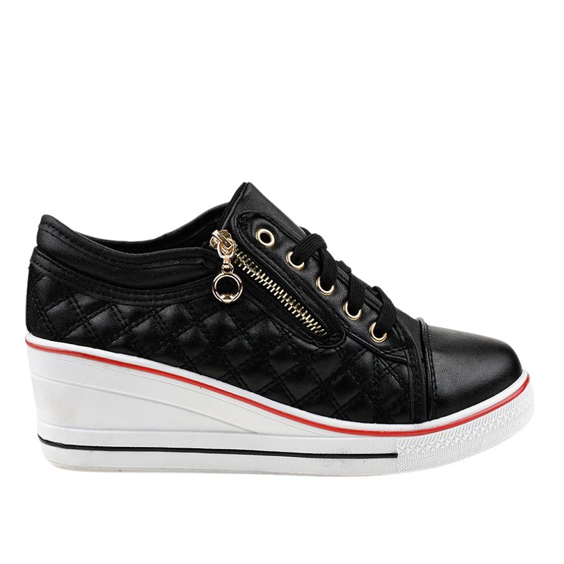 Fekete cipők az ék LT-413B-1-en Fekete cipők az ék LT-413B-1-en