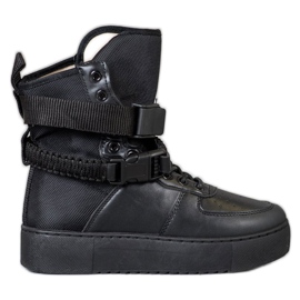 Diamantique Magas csizma csatokkal fekete