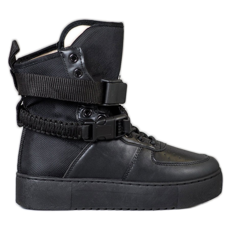 Diamantique Magas csizma csatokkal fekete