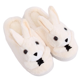 Női bézs nyuszi papucs MA17 Fehér