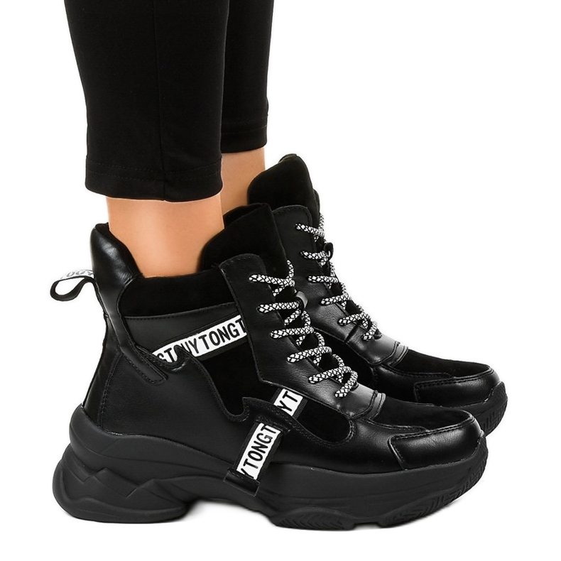 Fekete női szigetelt cipők F803-7