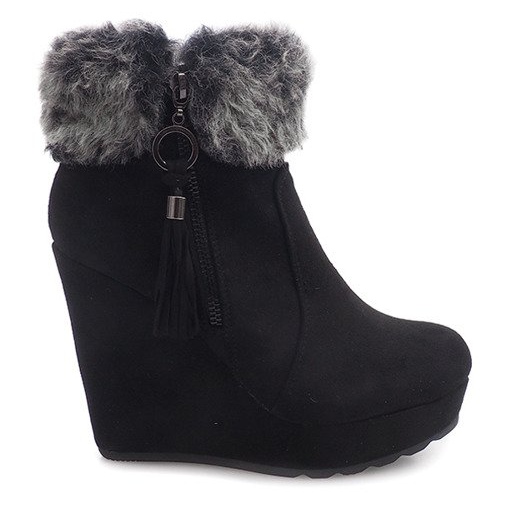 Boots On Wedge 58-385 Fekete