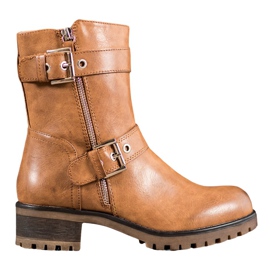 SHELOVET Díszes cipzárral dolgozók barna