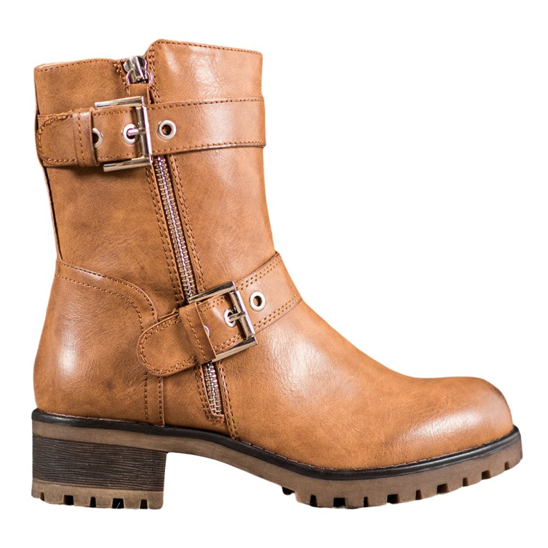 SHELOVET Díszes cipzárral dolgozók barna