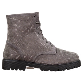 Sweet Shoes Szürke velúr csizma