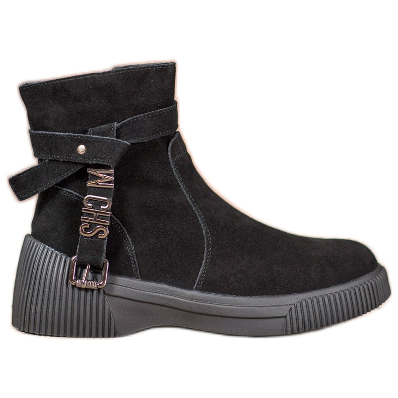 Filippo Bőr csizma a platformon fekete