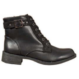 Small Swan Klasszikus fűzős csizma fekete Small Swan Klasszikus fűzős csizma fekete