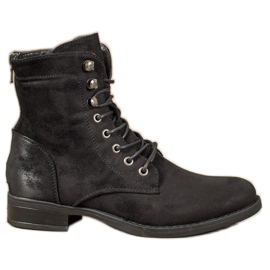 Goodin Elegáns Suede Trappers fekete