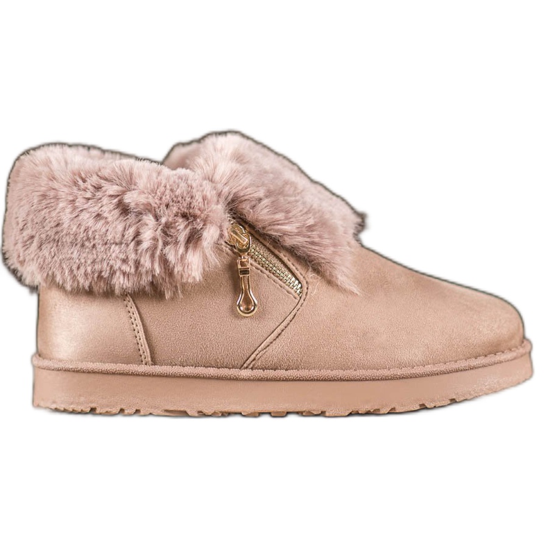 Kylie Alacsony Mukluki szőrmével barna