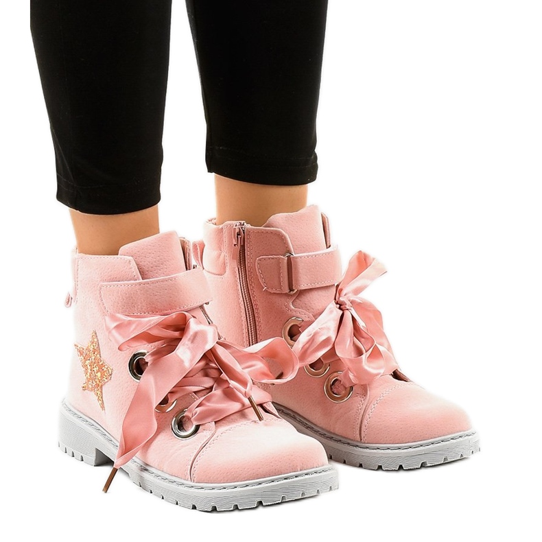 BM Rózsaszín túracipő TL51-4 csillaggal