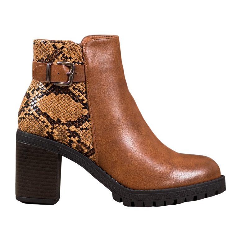 Seastar Snake Print Platform csizma barna sokszínű