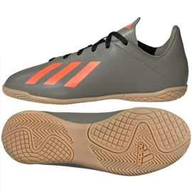 Adidas X 19.4 In Jr EF8379 futballcipő a szürke árnyalatai