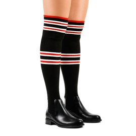 Fekete muskétás csizma zokni FD-69