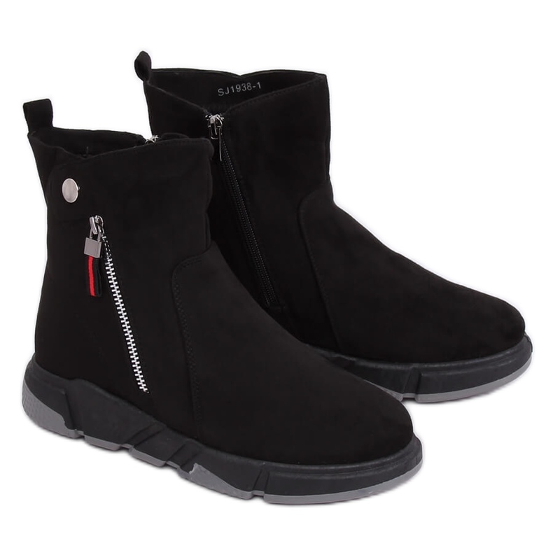 Fekete csizma sportos stílusban SJ1938 Black