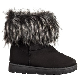 SHELOVET Fekete Mukluki szőrmével SHELOVET Fekete Mukluki szőrmével