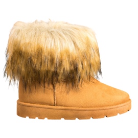 SHELOVET Teve Mukluki szőrmével barna