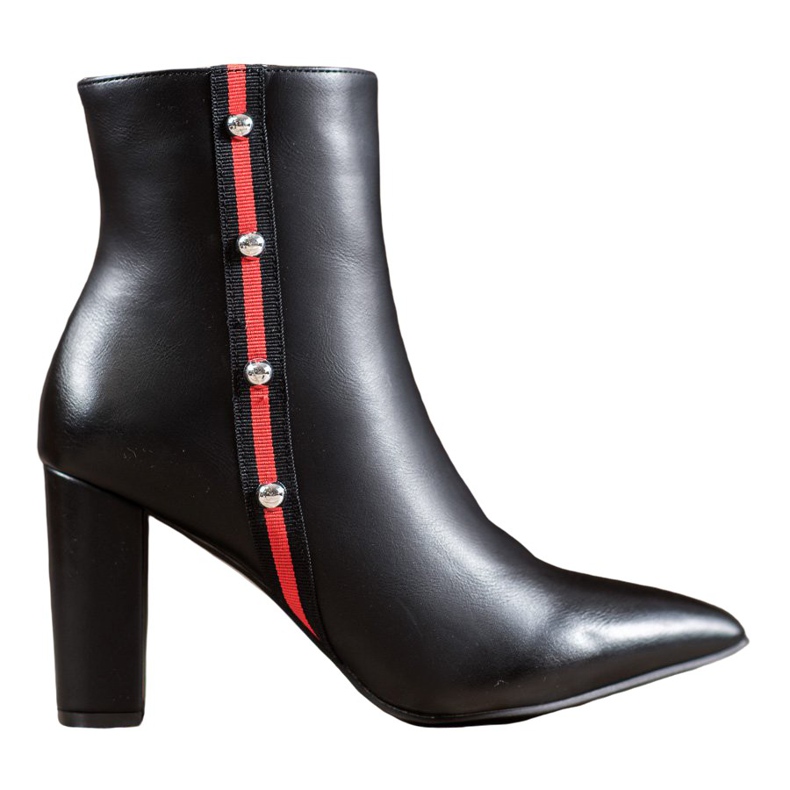 SHELOVET Csizma dekoratív övvel fekete