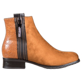 Erynn Csizma dekoratív cipzárral barna