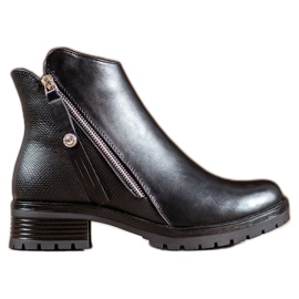 Super Me Fekete csizma cipzárral