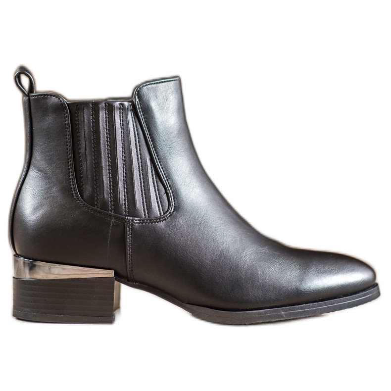 Super Mode Csizma dekoratív sarokkal fekete Super Mode Csizma dekoratív sarokkal fekete