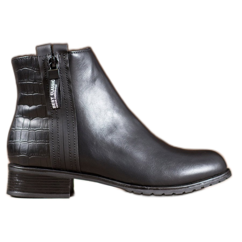 Erynn Csizma dekoratív cipzárral fekete