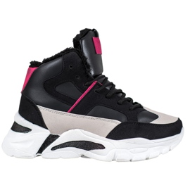 Bella Paris Cipők szőrmével fekete sokszínű Bella Paris Cipők szőrmével fekete sokszínű