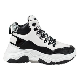 Bella Paris Divat fűzős cipők fehér fekete Bella Paris Divat fűzős cipők fehér fekete