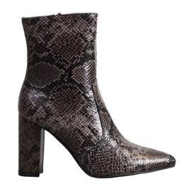 Seastar Snake Print Boot barna sokszínű