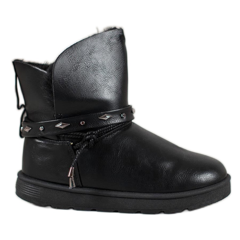 SHELOVET Mukluki Eco bőrrel fekete