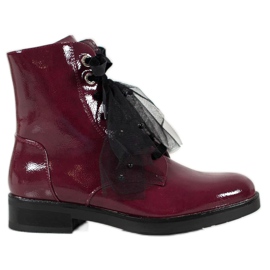 SHELOVET Lakkozott Eco bőr dolgozók piros