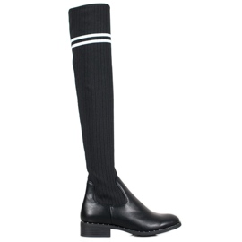 Bestelle Divatos csúsztatható csizma fekete