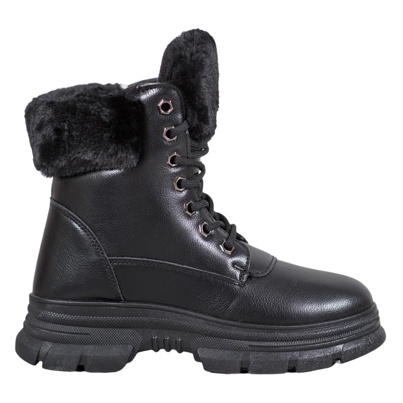 SHELOVET Csipkés dolgozók szőrmével fekete