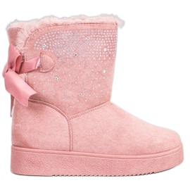 SHELOVET Mukluki Kristályokkal rózsaszín