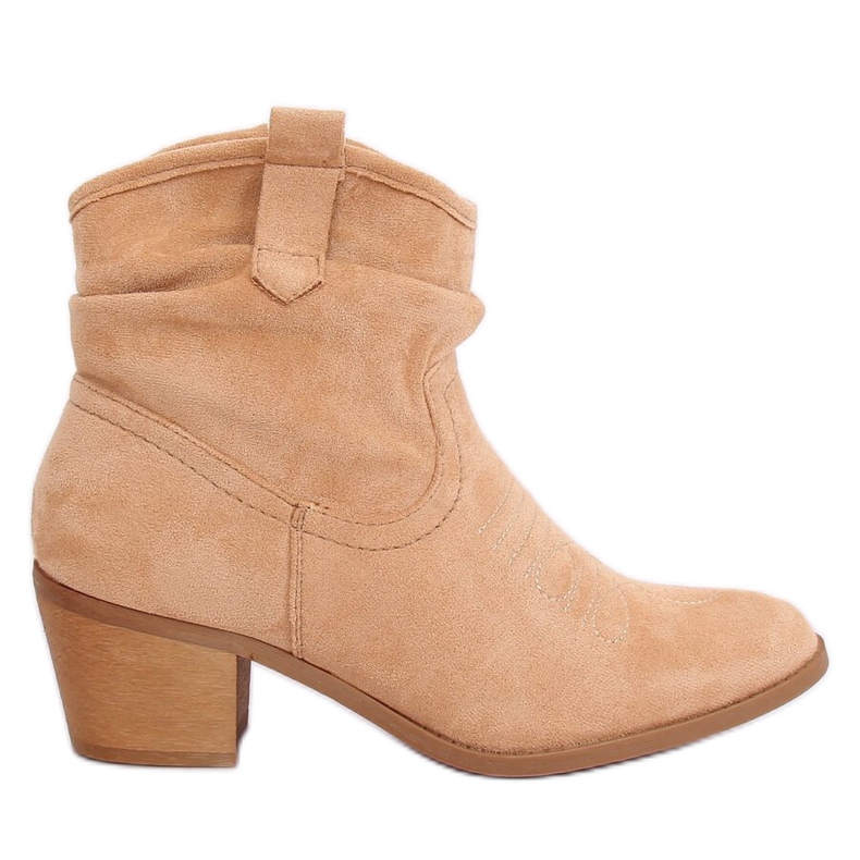 Rövid cowboy csizma velúr bézs 9166 Bézs