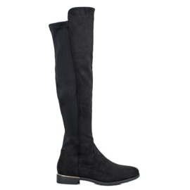 Super Me Velúr combcsizma fekete