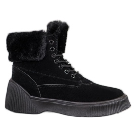 SHELOVET Divatos Taperki a platformon fekete