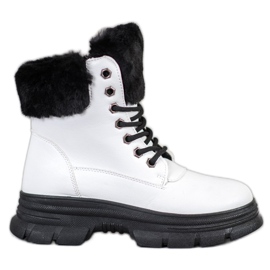 SHELOVET Csipkés dolgozók szőrmével fehér